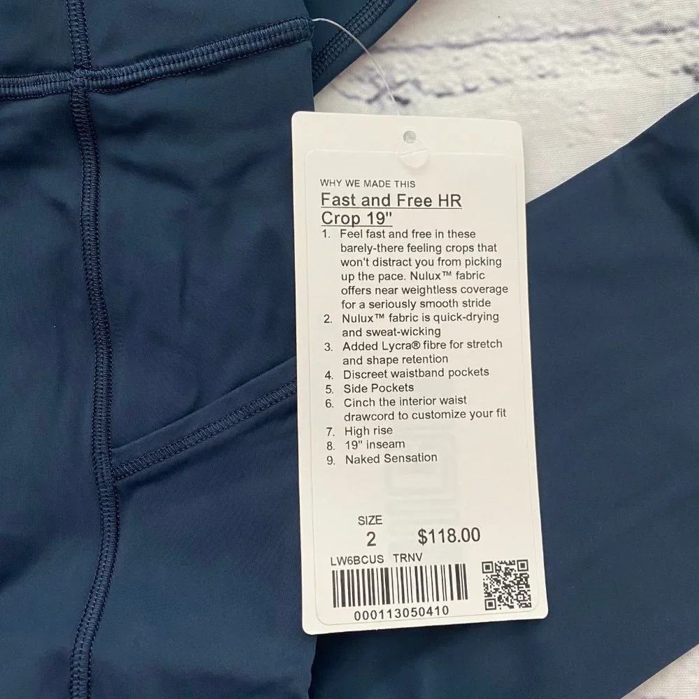 lululemon athletica Navy High-Rise Pocket Leggings (Cropped)